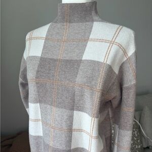 Rachel Zoe Plaid Sweater - Brown and Cream
